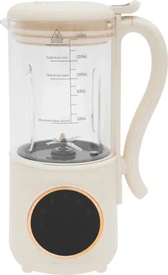 Produktbild von Pflanzendrinkbereiter - Soja- & Nussdrinkmaschine - 1,4 l - 16 Klingen - Borosilikatglas & Edelstahl - 600W Heizung, 200W Mix - EU 220V 50Hz - Weiß