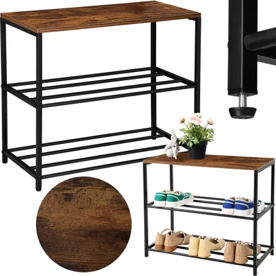 Obrázok produktu pre Stojan na topánky Stella Loft, 3 úrovne, čierna/dub