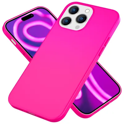 Produktbild von Hülle Neon für iPhone 15 Pro Max Silikon Schutzhülle Bunt Case Handyhülle Cover Pink