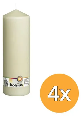 Produktbild von 4 Stück Bolsius Stompkaars 300/98, Elfenbein-Farbe