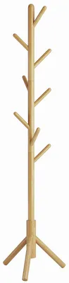 Kapstok aus Massivholz, 8 Haken, freistehend, 40x40x181 cm