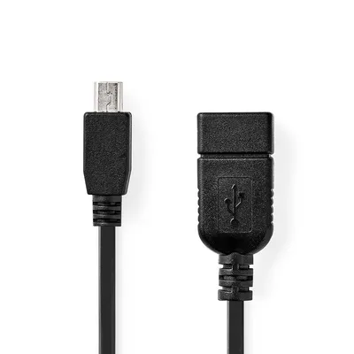Produktbild von Nedis CCGP60315BK02, 0,2 m, USB A, USB 2.0, 0,48 Gbit/s, Schwarz