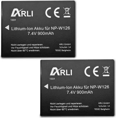 Produktbild von ARLI Set: 2x 2x Akku für Fuji X-T3 VPB-XT3 NP-W126S HS33 EXR Fujifilm Finepix Pro HS30 Battery