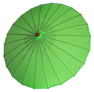 Produktbild von Sonnenschirm 102 grün Dekoschirm aus Kunstfaser wasserfest einfarbig Bambus Ø 84cm