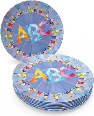 Produktbild von Back to School Teller – 8er-Pack, Ø 23 cm, bunte Einschulungsdeko für Kinder