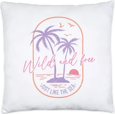 Produktbild von Wild and Free just like the Sea Kissen Inkl. Füllung Surf Beach Strand Sommer Sun