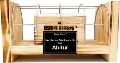 Produktbild von Herzlichen Glückwunsch zum Abitur - Eiserne Reserve Gitterbox Geldgeschenk zum Abitur