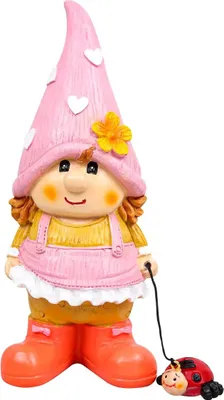 Produktbild von Gartenzwerg-Rasenskulptur mit Marienkäfer an der Leine