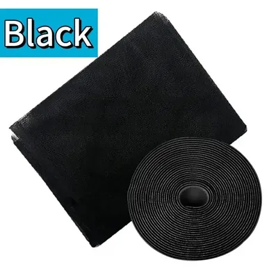 Obrázek produktu pro Moskytiéra na okna - síťka proti hmyzu - nylon - suchý zip - sada 3 kusů - velikost L - černá barva