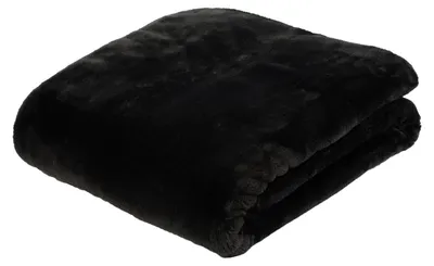 Produktbild von GÖZZE Premium Cashmere Feeling Wohndecke flauschige antistatische Mikrofaser-Kuscheldecke in Cashmere-Feeling Qualität Schwarz 180 x 220 cm