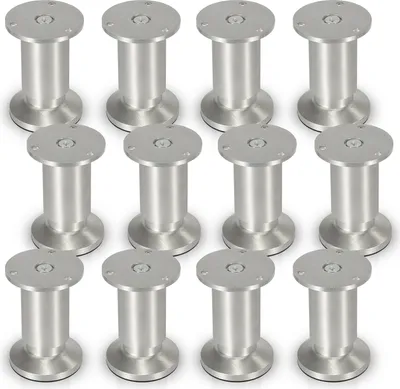 Productafbeelding van TolleTour 12-delige set meubelpoten, tafelpoten, poten voor banken, meubelpoten, bedsteunen, poten voor banken, poten voor kasten, meubelpoten, aluminium, 4x120mm