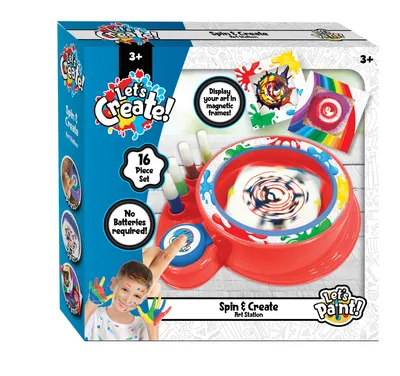 Produktbild von Kreativspielzeug Spin Art mit magnetischem Rahmen, inkl. Farben, Kreis und Papier, nicht batteriebetrieben