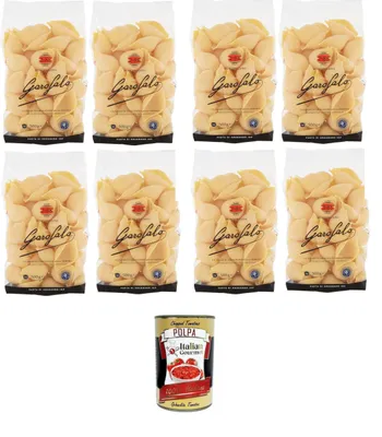 Produktbild von Garofalo ConchiglioniN°2-88 Nudeln aus Hartweizengrieß Gragnano IGP 8x500gr+ Italian Gourmet polpa 400g