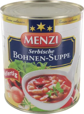 Produktbild von Menzi Serbische Bohnensuppe mit weißen Bohnen pikant gewürzt 800ml