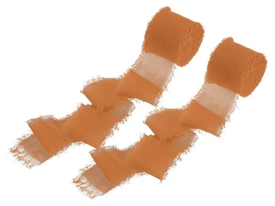 Productafbeelding van Omgoods - Katoenen Franjeslint Oranje 3,8 cm x 5,5 m - 2 Rollen voor Doe-het-zelf Ambachten