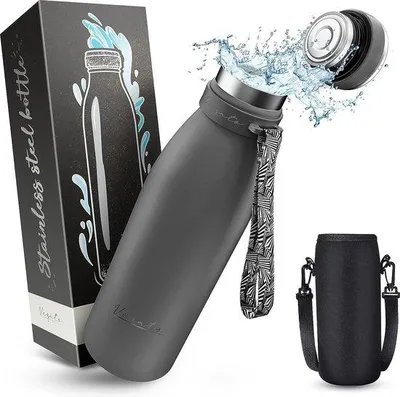 Produktbild von Famanu Trinkflasche 500ml - Leckfreie Thermosflasche mit doppelter Isolation - Geeignet für kohlensäurehaltige Getränke