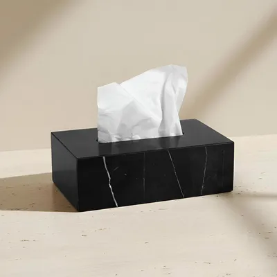 Image de Boîte à mouchoirs en marbre noir
