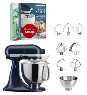 Produktbild von KitchenAid 4,8 L 5KSM175 Artisan Küchenmaschine inkl. Edelstahl-Werkzeugen Tintenblau