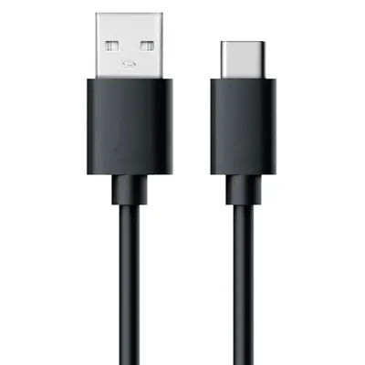 Produktbild von RealPower Datenkabel     schwarz    USB-A auf USB-C