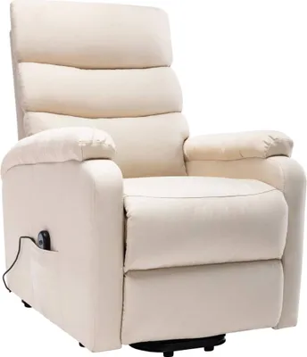 Produktbild von vidaXL Massagesessel mit Aufstehhilfe Creme Stoff
