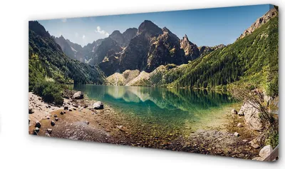Imagen del producto de Cuadro decorativo para pared, 140x70 cm, con motivo de un lago de montaña