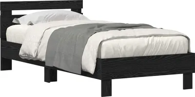 Obrázek produktu pro vidaXL Rám postele černý dubový vzhled 100 x 200 cm materiál na bázi dřeva