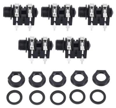 Image de Prise stéréo à 4 broches de 6,35 mm (entrée de 6,5 mm) pour une transmission stable et une utilisation simple, adaptée aux microphones et aux guitares électriques (pôle positif).