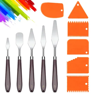 11-teiliges Palettenmesser-Set, 5 Messer und 6 Schaber