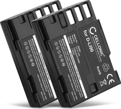 Produktbild von CELLONIC 2x Akku für Kamera Kompatibel mit Pentax K-1, K-3, 645Z, D-LI90 - (1250mAh, 7.4V)