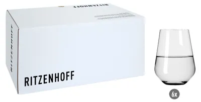 Immagine prodotto di Set di 6 bicchieri per acqua Ritzenhoff Lichtweiss Aurelie, in cristallo, capacità 540 ml