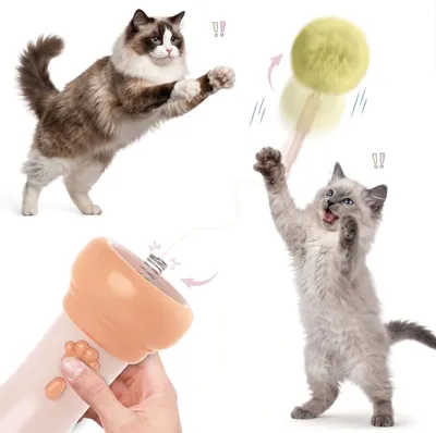 Elektrisches Katzenspielzeug mit Ballwerfer, leise, ABS, rosa
