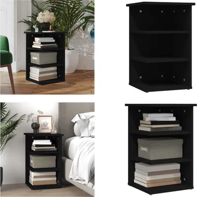 Produktbild von vidaXL Beistellregal Schwarz 35x35x55 cm Holzwerkstoff - Beistellschrank - Beistellschränke - Beistelltisch - Beistelltische