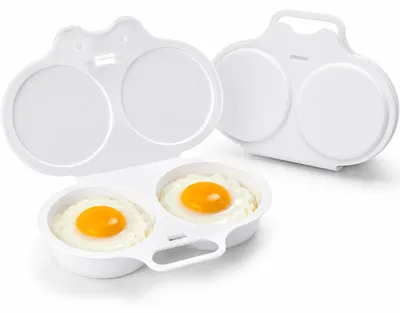 Produktbild von Mikrowellen Eierkocher 2er Set, Eierkocher für Mikrowelle für gekochte Eier und Omelett, schneller Frühstückshelfer für Büro, Studentenwohnung und kleine Küche