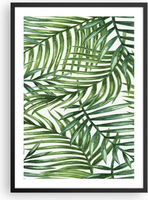 Produktbild von Gerahmtes Poster - Schwarzer Rahmen - Palme Blatt grün - 50x70 cm - Wand Bild - Wanddeko - Wandbilder - Kunstposter - Wandposter - Bilderrahmen - Bilder - Kunstdruck - Wandbild - P2BPA50x70-3777