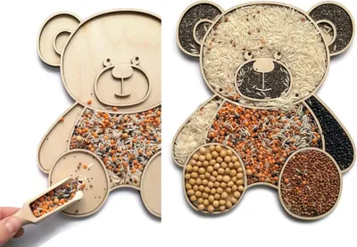 Produktbild von Holzspielzeug zum Auskippen, Teddybär, 6 mm Sperrholz