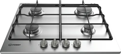 Immagine prodotto di Indesit THP 642 IX/I Piano Cottura Nero Acciaio Da Incasso Gas 4 Fornelli