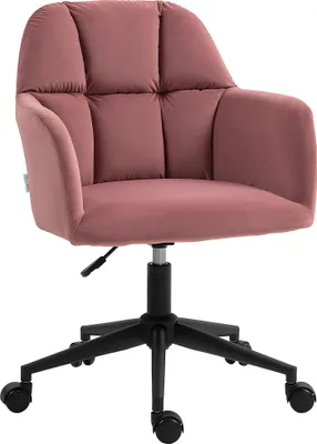 Produktbild von Bürostuhl, ergonomisch, höhenverstellbar, drehbar, Samtoptik, bis 120 kg, Rosa