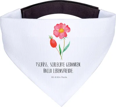 Produktbild von Mr. & Mrs. Panda Hundehalstuch Blume Hagebutte - Weiß - Geschenk, Dreieckstuch, Lebensfreude, Hunde Hals Tuch, Schlechte Gedanken, Halstuch Für, Garten, Hund, Bandana