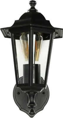 Produktbild von Außenwandleuchte E27 IP44 Schwarz Hof Terrasse Glas Aluminium Rustikal Außenlampe Wand