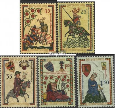Produktbild von Briefmarken Liechtenstein 1961 Mi 406-410 (kompl.Ausg.) postfrisch Minnesänger