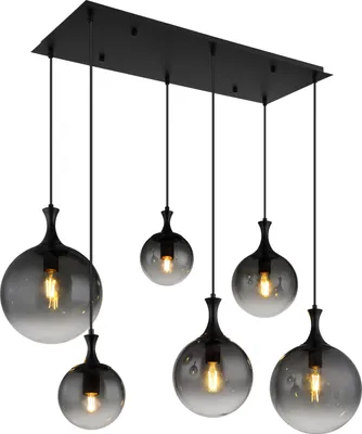 Produktbild von Globo Lighting|Hängeleuchte Metall schwarz matt, 6x E27 LED