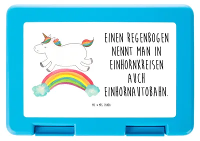 Produktbild von Mr. & Mrs. Panda Bentobox Einhorn Regenbogen - Weiß - Geschenk, Einhornpower, Vorratsdose, Unicorn, Brotzeitdose, Glitzer, Deko, Bento Box, Lunchbox, Erwachsenwerden