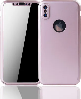 Produktbild von Handyhülle Schutzhülle für Apple iPhone X Full Case Cover Displayschutz 360 Rosa