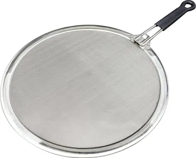 Image de Protection contre les éclaboussures avec poignée rétractable Ø 33 cm en acier inoxydable