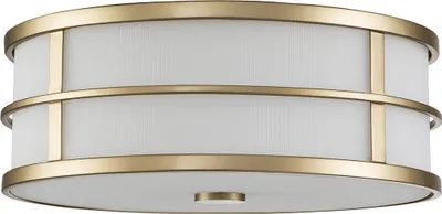 Immagine prodotto di Lampada da soffitto rotonda Ø 34 cm metallo vetro in ottone crema design vintage plafoniera sala da pranzo soggiorno corridoio