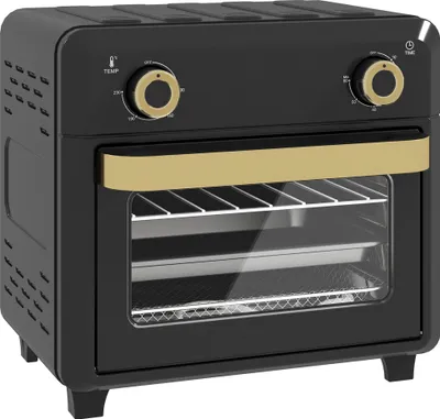 Produktbild von Minibackofen mit Umluft, Heißluftfritteuse, Timer, Innenbeleuchtung, 10L, Schwarz