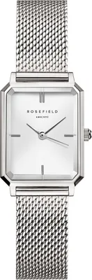 Produktbild von ROSEFIELD Damenuhr Octagon XS Mesh Wie§ Silber eckig OWSMS-O74