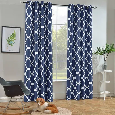 Verdunkelungsvorhang Marokkanisch 132x244 cm Marineblau 1 Paneel