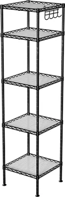 Zdjęcie produktu dla Regał łazienkowy 5-poziomowy 30x30x121cm