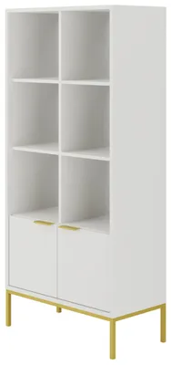 Imagen del producto de Estantería moderna de color blanco con patas doradas